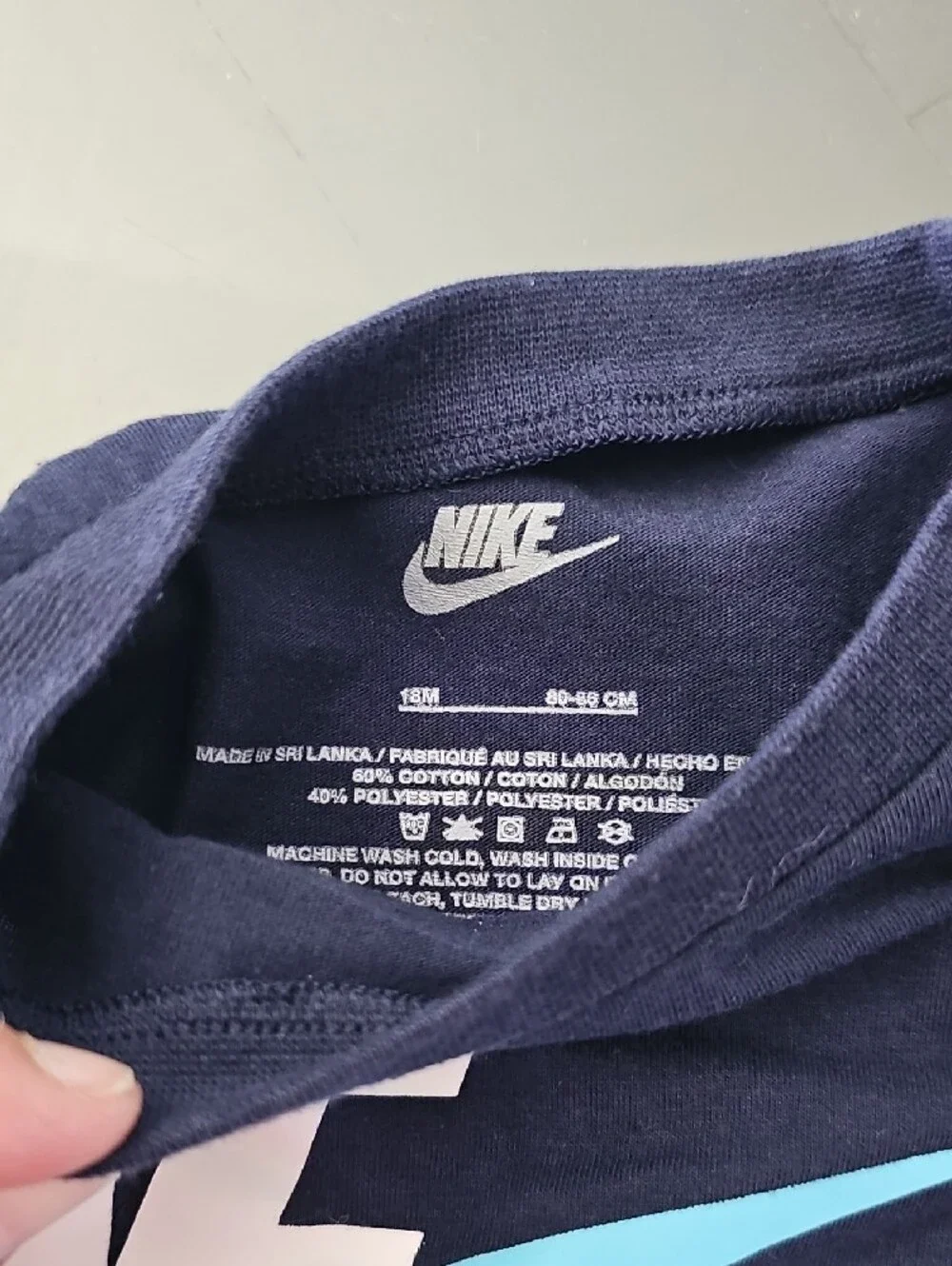 Nike Navy Tee with Light Blue Logo & Light Blue Shorts - Picture 2 of 3